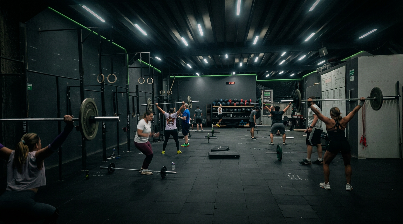 Interior del espacio de entrenamiento de WANTED Fit Club en Bogotá